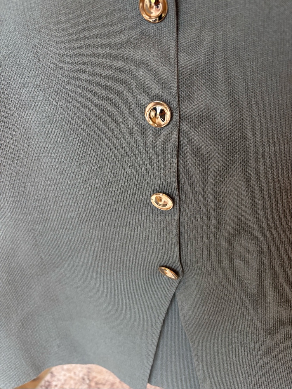 Petal & Pup Olive Sleeveless Peplum Button Top - Picture 3 of 4